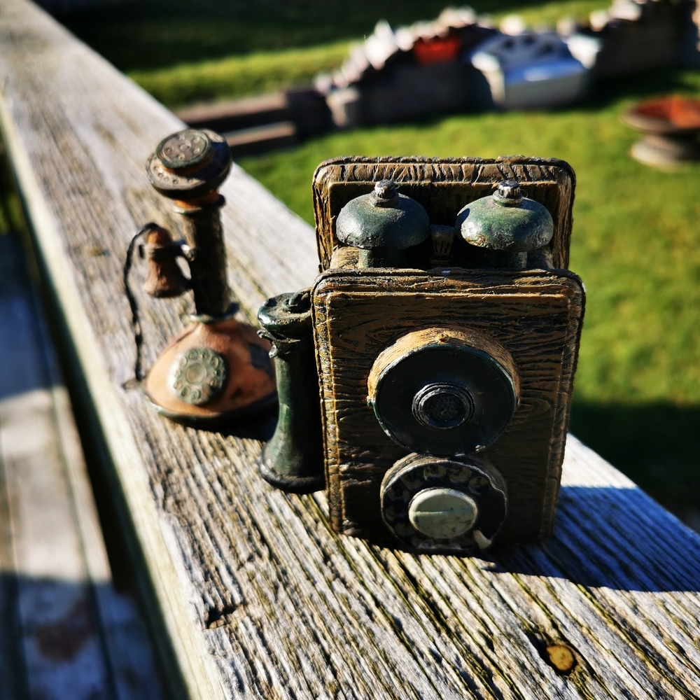 Pair of Resin Antique Phone Figures